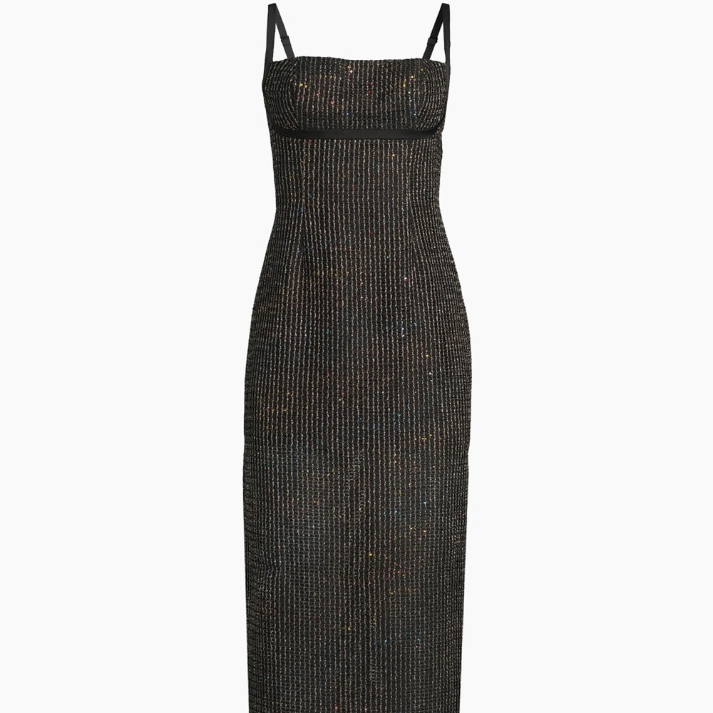 Chic Black Strapless Dress with Subtle Sparkle